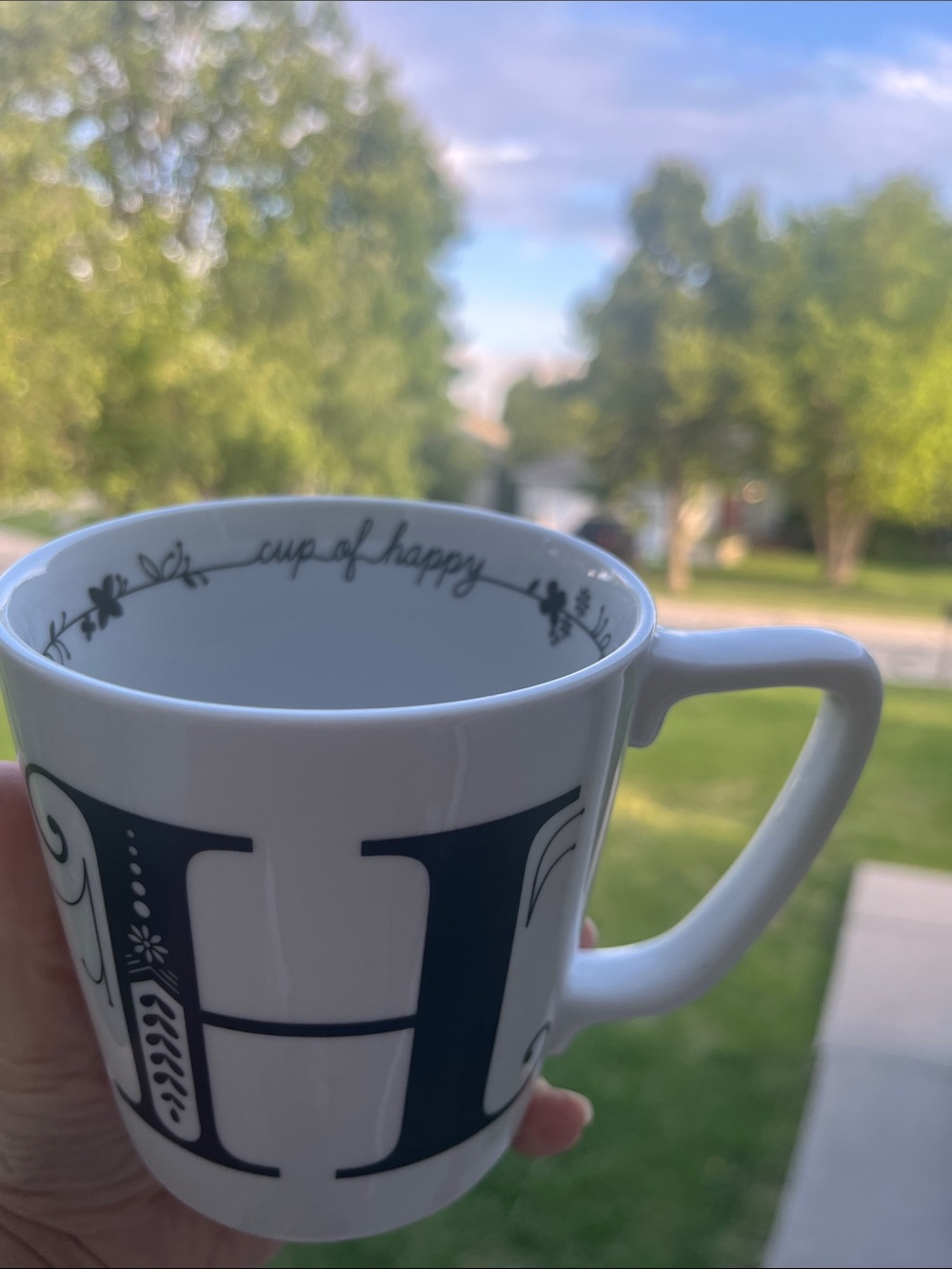 H’ Monogram Mug -  Nordstrom
 at Home Cup of Happy 4” tall 4” width